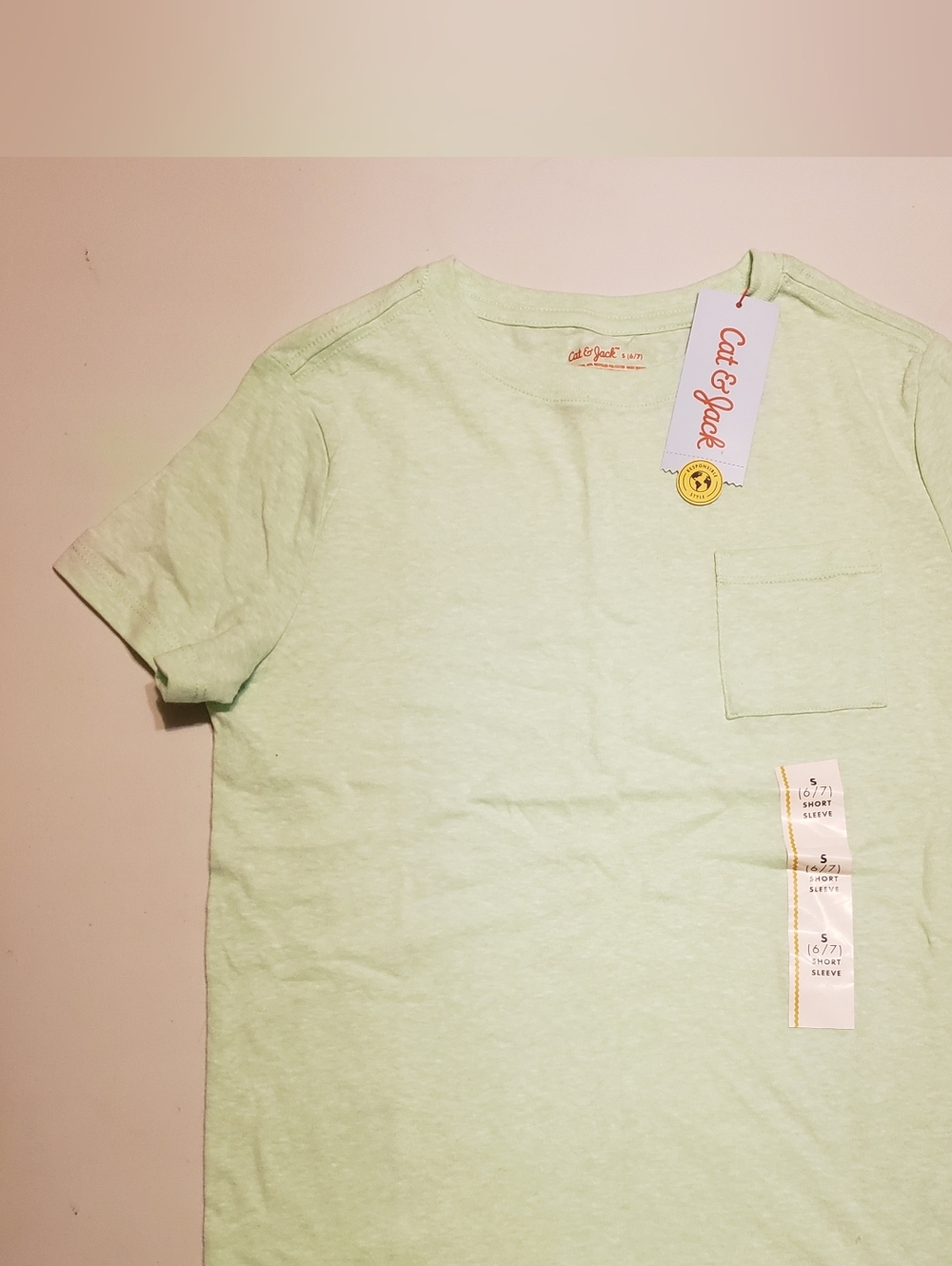 Cat & Jack Mint Green Short Sleeve Pocket Tee - Kids